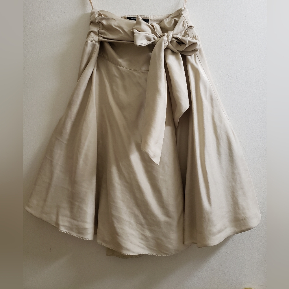 Silk Popline/voluminous skirt with adjustable waist
